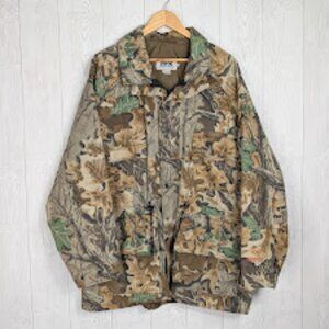 Camouflage Jacket Men's Size L 10X Gor-Tex Rainwear Zipper and Snaps